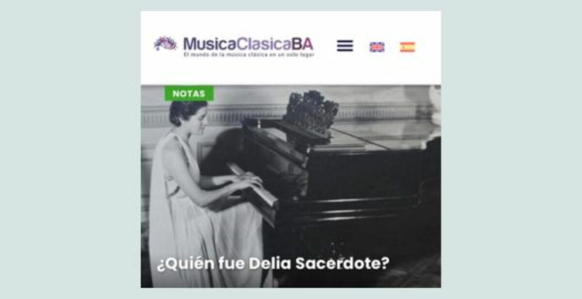 ¿QUIEN FUE DELIA SACERDOTE? MÚSICA CLÁSICA BUENOS AIRES